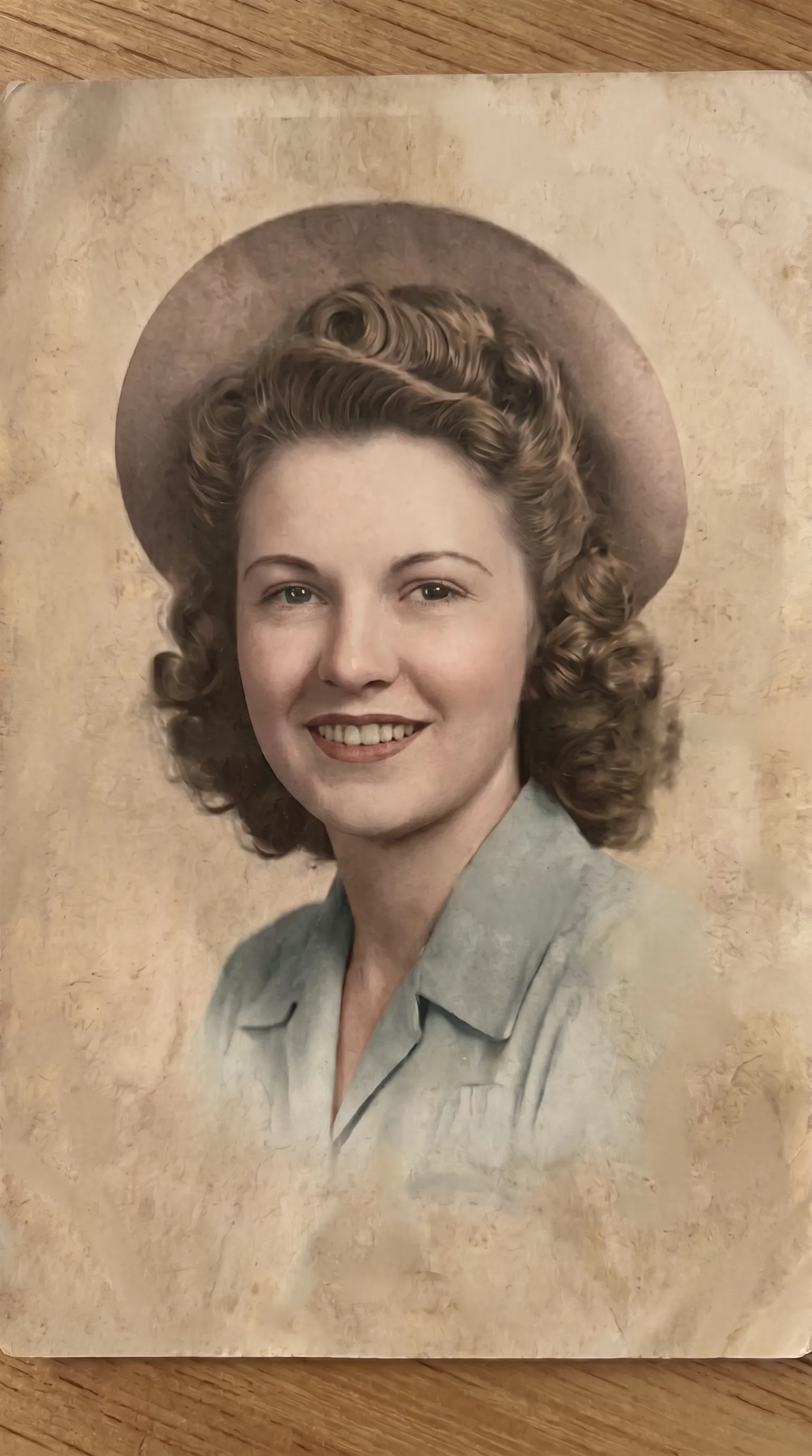 The same portrait colorized by Aion with natural skin tones and period-correct color